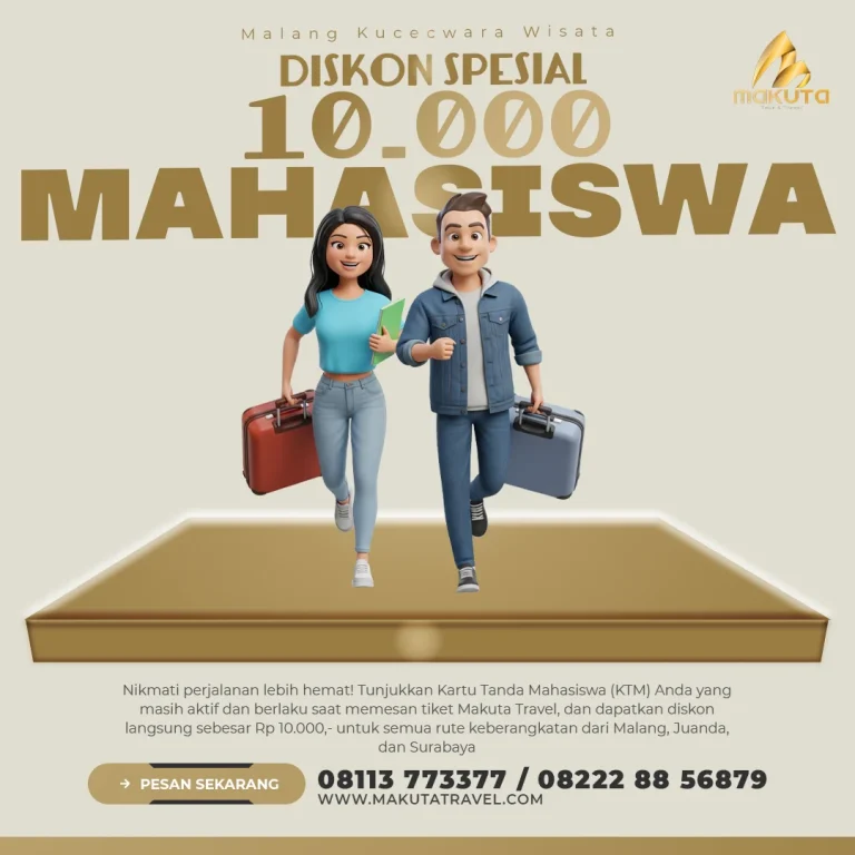 Promo travel Malang Surabaya untuk mahasiswa